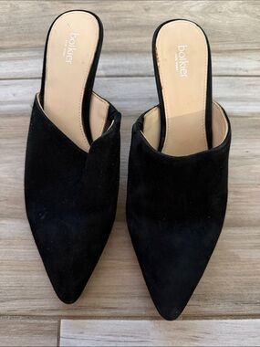 Botkier Black Suede Pointed Toe Slip-On Mule